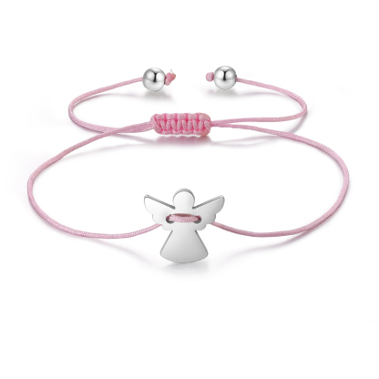 2 Pcs Guardian Angel Bracelet Stainless Steel Braided Bracelet Back to School Gift for Kids