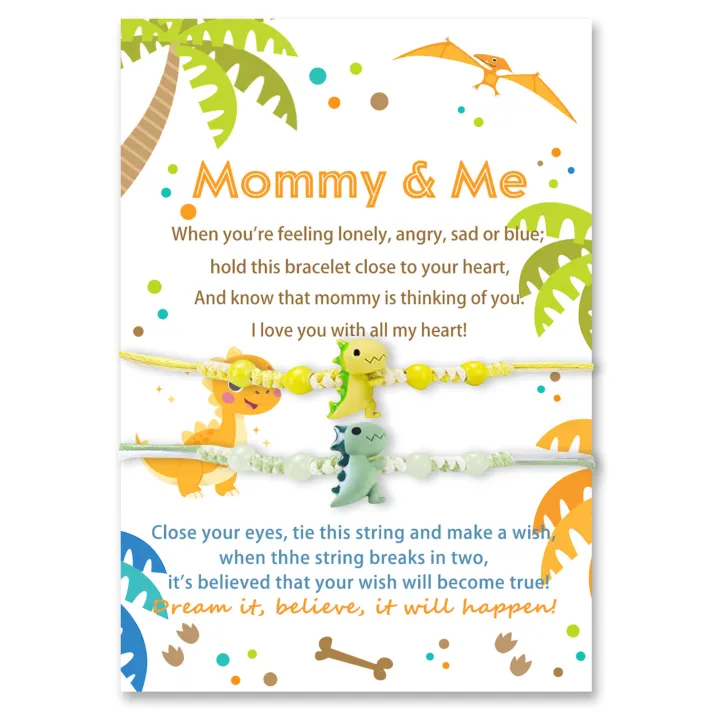 Dinosaur Bracelet Cute Cartoon Dinosaur Beaded Bracelet Adjustable Bac