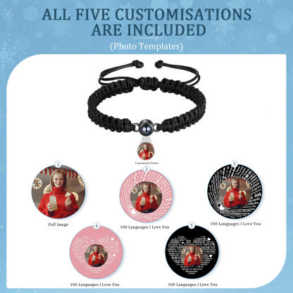 Personalised Projection Stone Bracelet – Customize 1 Photo – Valentine's Day Gift for Her/Him | Jessemade