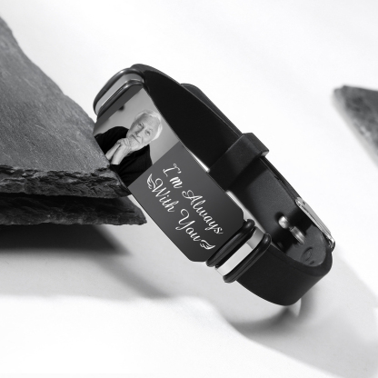 Personalised Photo Bracelet – Mirror Heart Keepsake Gift for Him | Jessmade