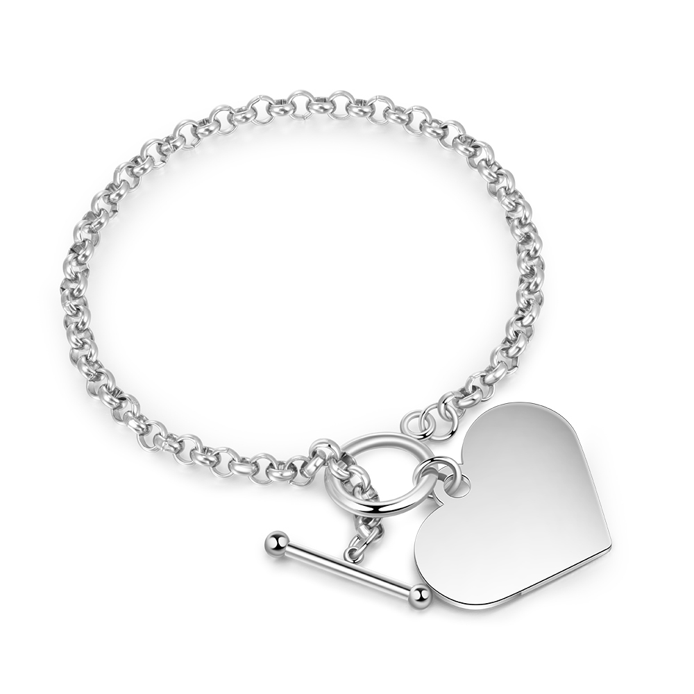 Personalized Stainless Steel Heart Bracelet – Custom 2 Names Besties Forever Gift for Best Friends | Jessemade