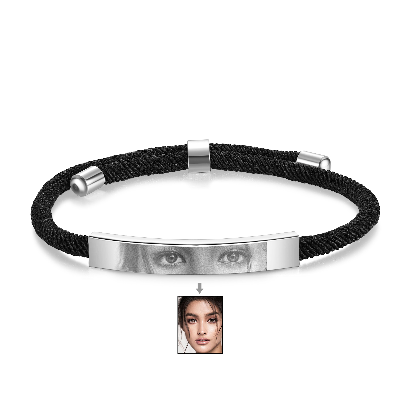 Personalized Eye Photo Bracelet - Custom Women’s Bracelet in Silver, Gold, & Black | Perfect Gift for Wife/Sister/ Daughter | Jessemade