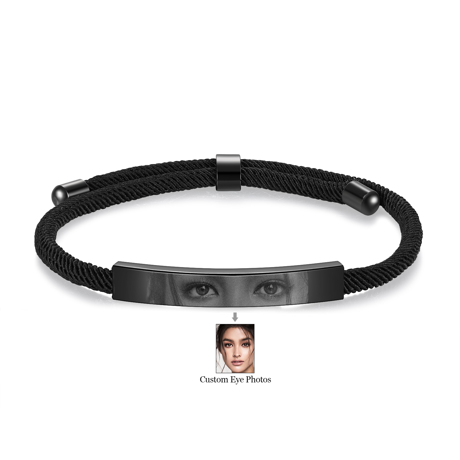 Personalized Eye Photo Bracelet - Custom Women’s Bracelet in Silver, G