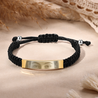 Personalised Eye Photo Bracelet - Custom Photo in Silver & Gold & Black | Christams Gift for Wife/Sister/ Daughter | Jessemade