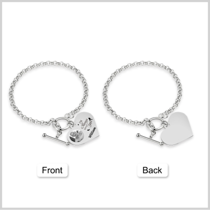 Personalised Memorial Bracelet –Custom Photo and Name Stainless Steel Bracelet- "I'm always with you" | Jessemade