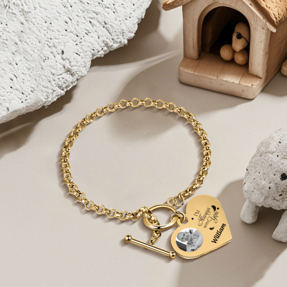 Personalised Memorial Bracelet –Custom Photo and Name Stainless Steel Bracelet- "I'm always with you" | Jessemade