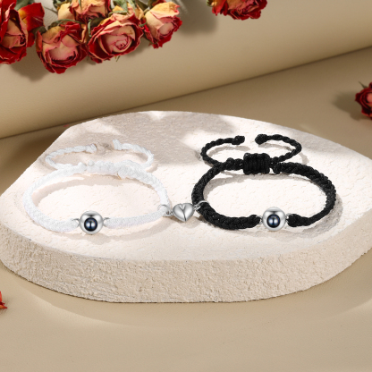 Personalised Projection Photo Bracelet – Customised with 1 Photo and Heart Design, Available in 3 Styles – Valentine’s Day Gift for Couple | Jessemade