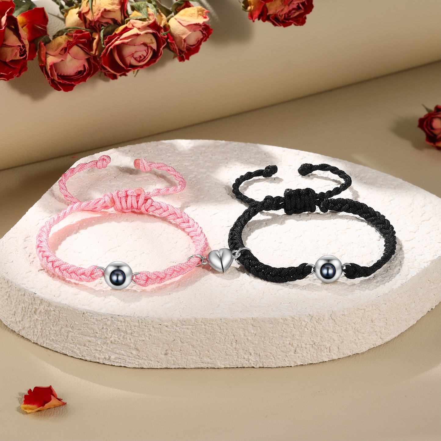 Personalised Projection Photo Bracelet – Customised with 1 Photo and Heart Design, Available in 3 Styles – Valentine’s Day Gift for Couple | Jessemade