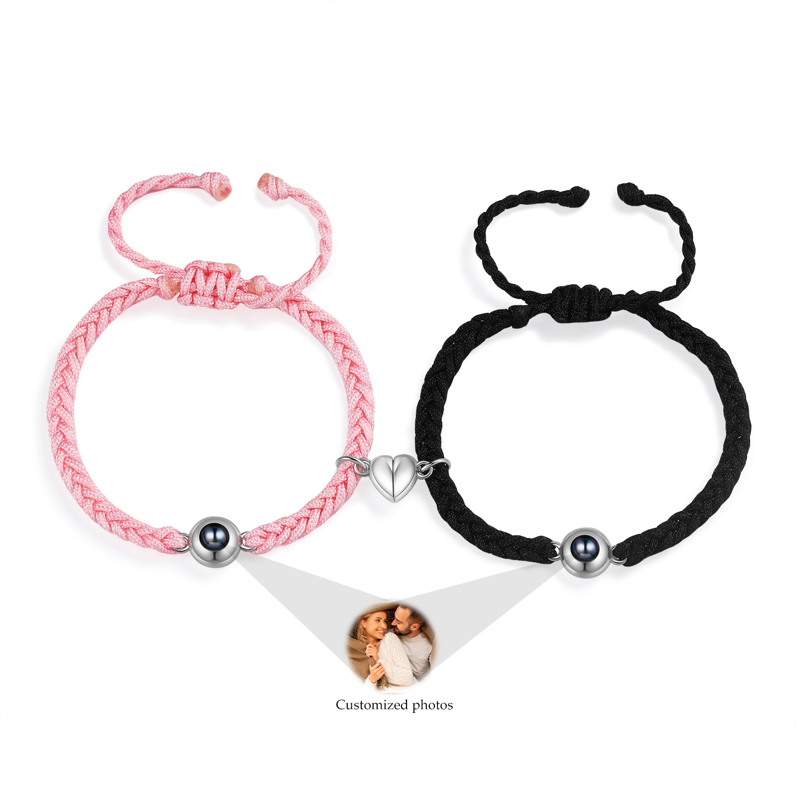 Personalised Projection Photo Bracelet – Customised with 1 Photo and Heart Design, Available in 3 Styles – Valentine’s Day Gift for Couple | Jessemade