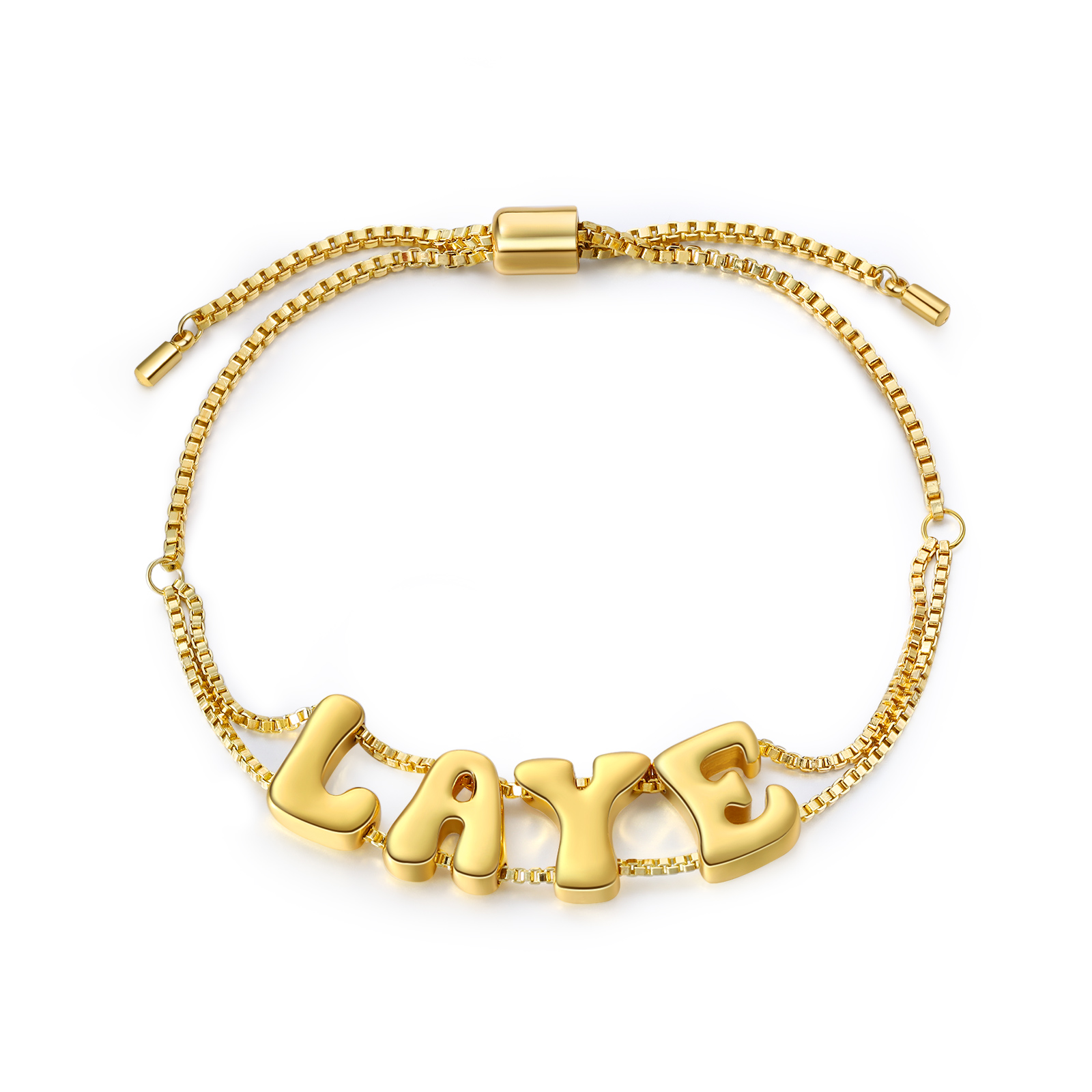 Personalised Adjustable Link Name Bracelet - Customise 4 Letters, Valentine’s Day Gift for Her | Jessemade