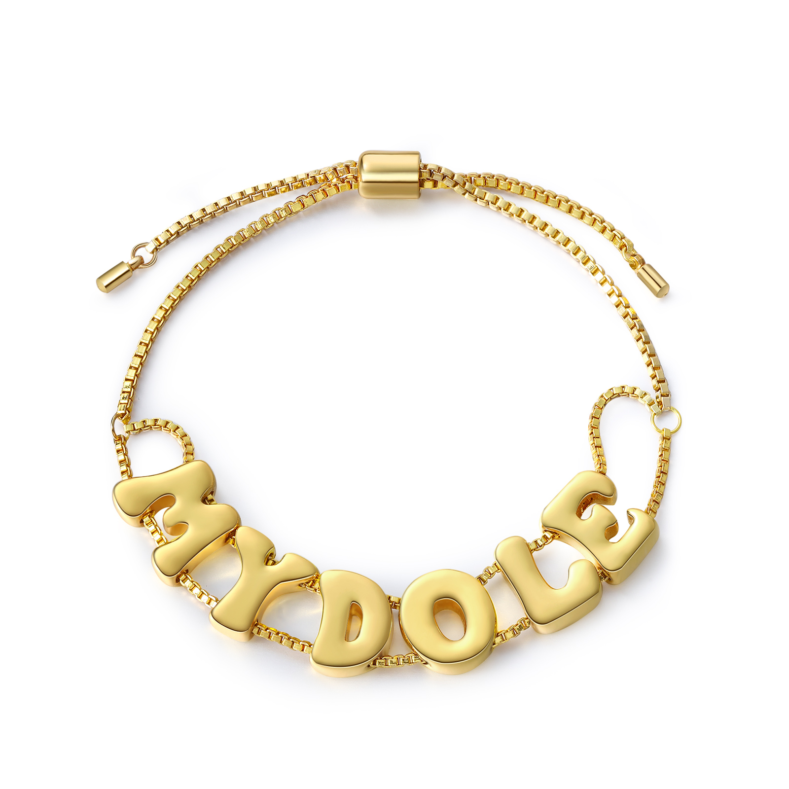 Personalised Adjustable Link Name Bracelet - Customise 6 Letters, Vale