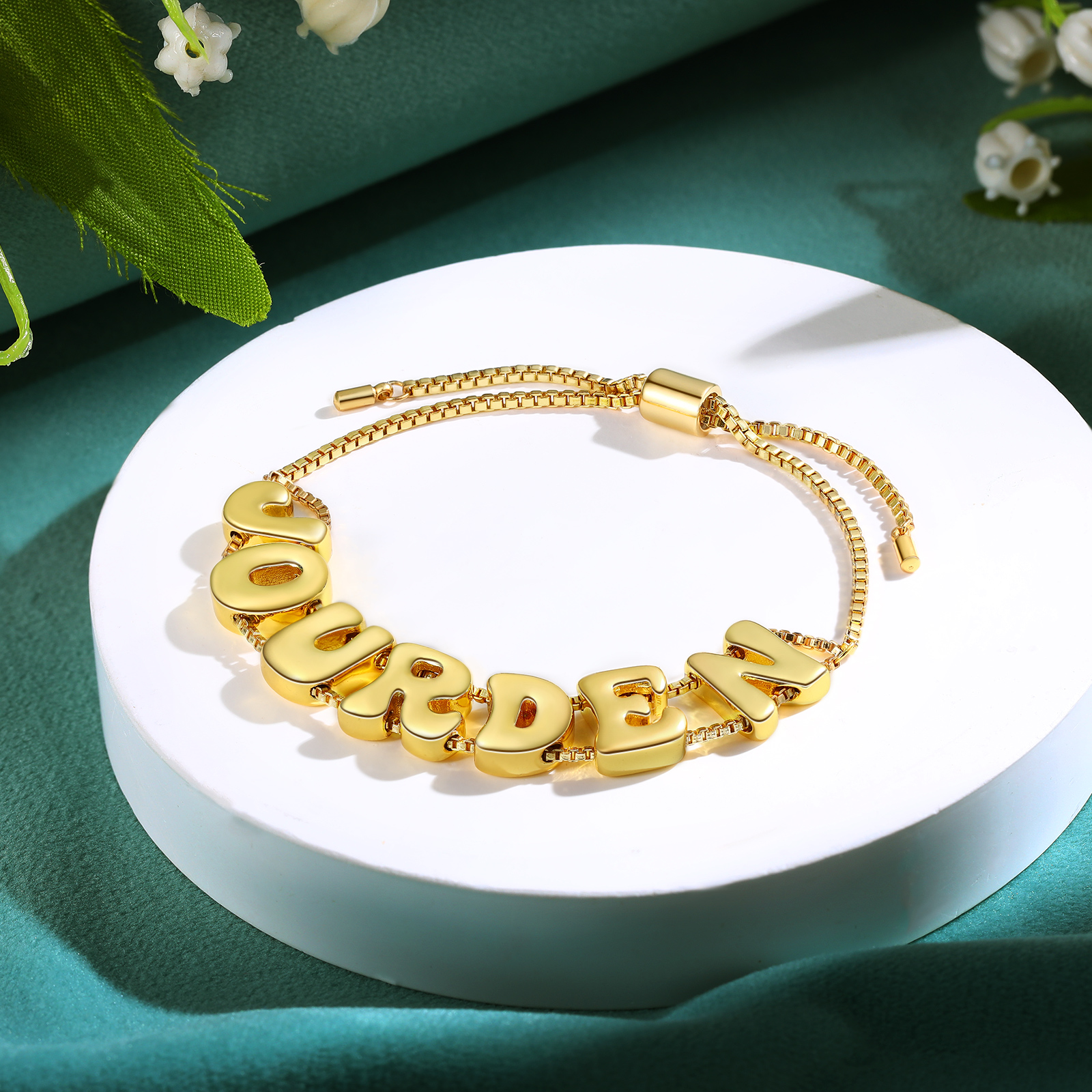 Personalised Adjustable Link Name Bracelet - Customise 7 Letters, Valentine’s Day Gift for Her | Jessemade