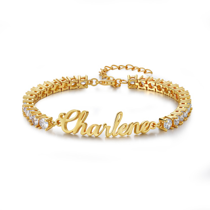 Personalised Gold Name Bracelet – Custom Adjustable Jewellery Gift for Women | Jessemade