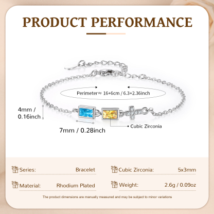 2 Birthstones Personalised Birthstone Bracelet – Meaningful Mother’s Day Gift for Family Members | Jessemade