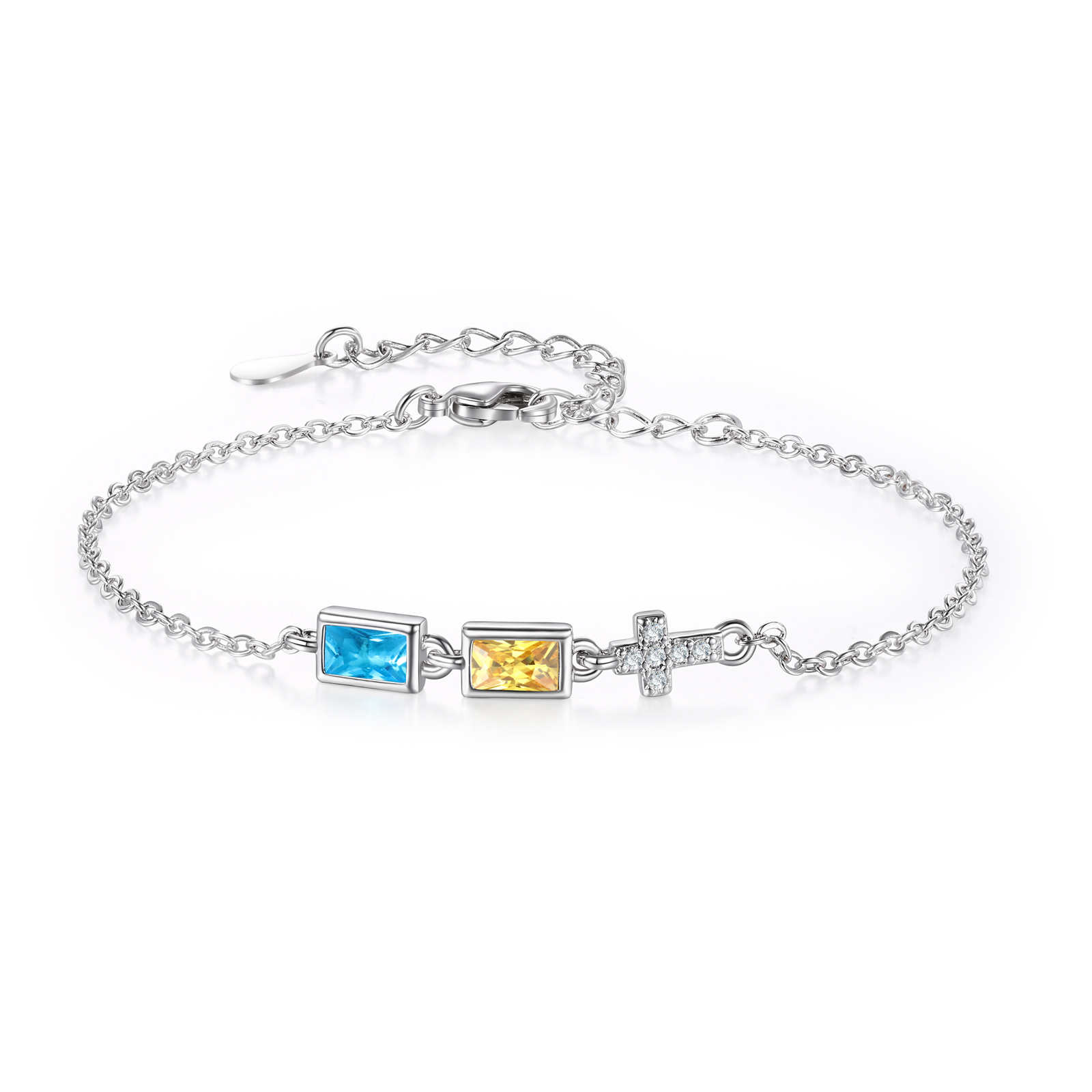 2 Birthstones Personalised Birthstone Bracelet – Meaningful Mother’s Day Gift for Family Members | Jessemade