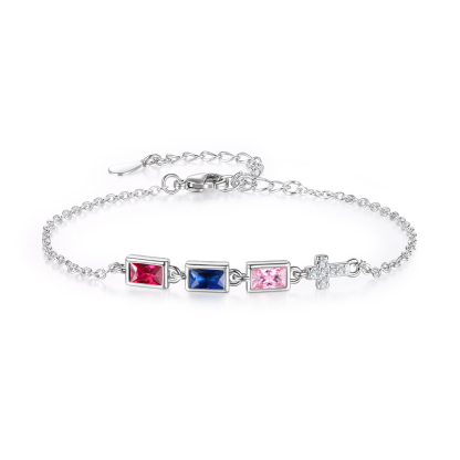 3 Birthstones Personalised Birthstone Bracelet – Meaningful Mother’s D