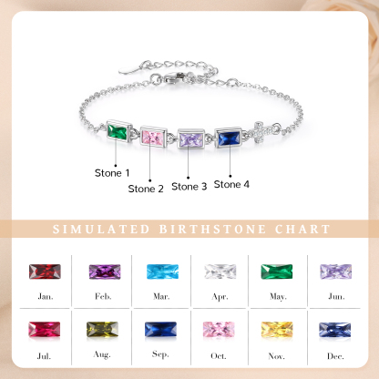 4 Birthstones Personalised Birthstone Bracelet – Meaningful Mother’s Day Gift for Family Members | Jessemade
