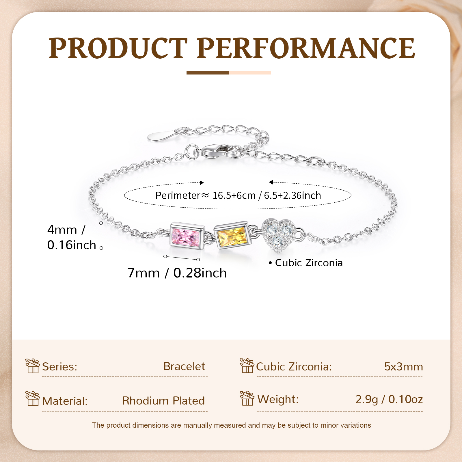 Custom Mother’s Day Birthstone Necklace Bracelet – Adjustable 2 Birthstones Family Gift for Her | Jessemade