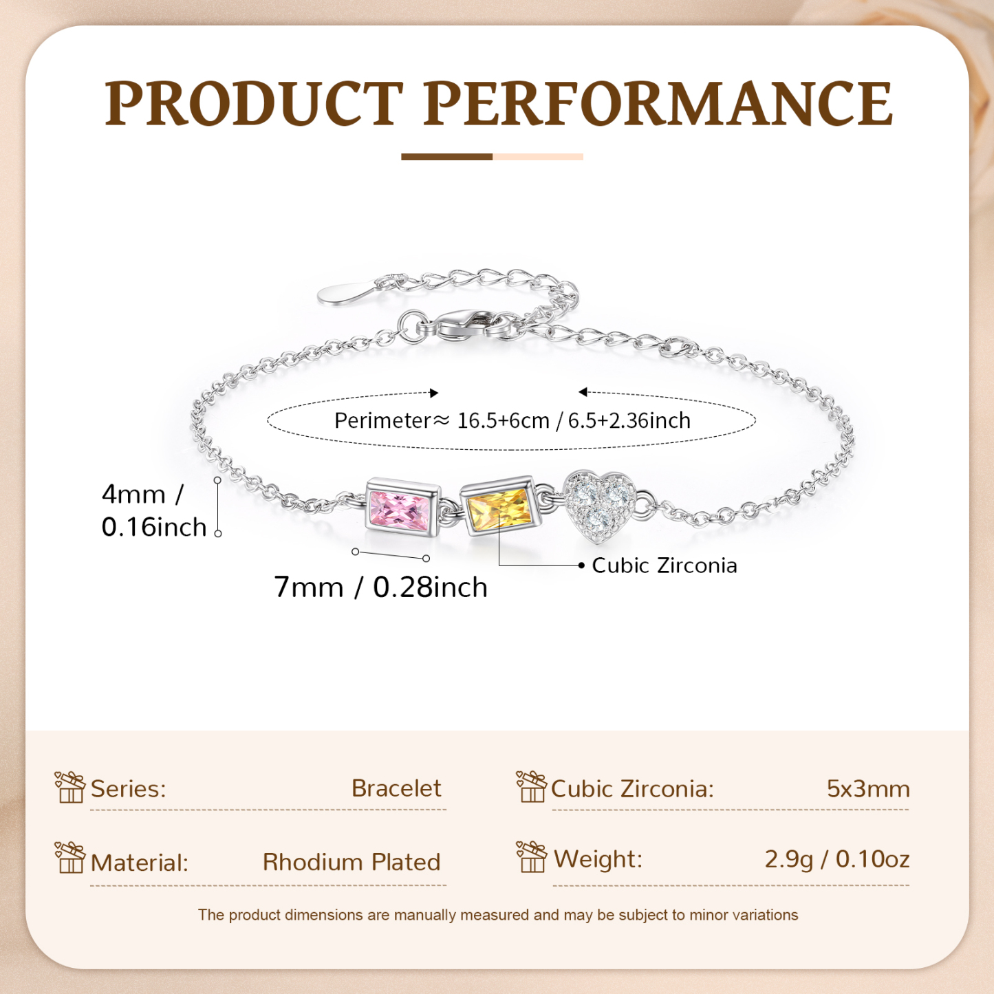 Custom Mother’s Day Birthstone Necklace Bracelet – Adjustable 2 Birthstones Family Gift for Her | Jessemade