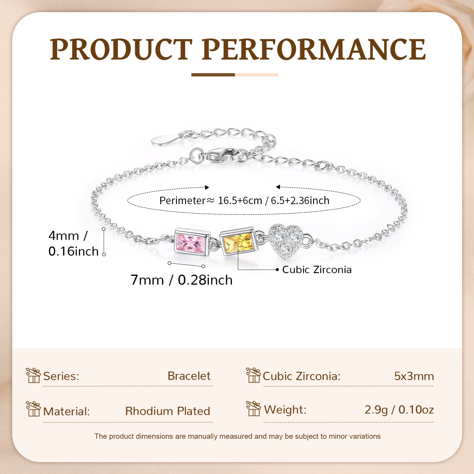 Custom Mother’s Day Birthstone Necklace Bracelet – Adjustable 2 Birthstones Family Gift for Her | Jessemade