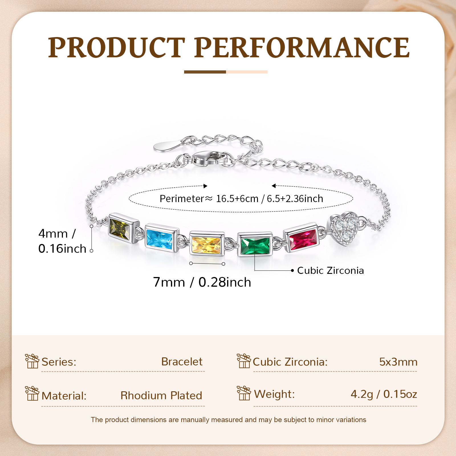 Custom Mother’s Day Birthstone Necklace Bracelet – Adjustable 5 Birthstones Family Gift for Her | Jessemade