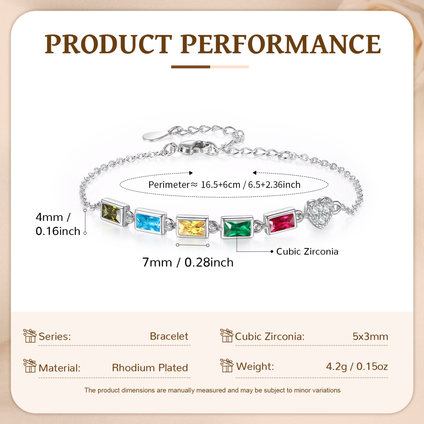 Custom Mother’s Day Birthstone Necklace Bracelet – Adjustable 5 Birthstones Family Gift for Her | Jessemade