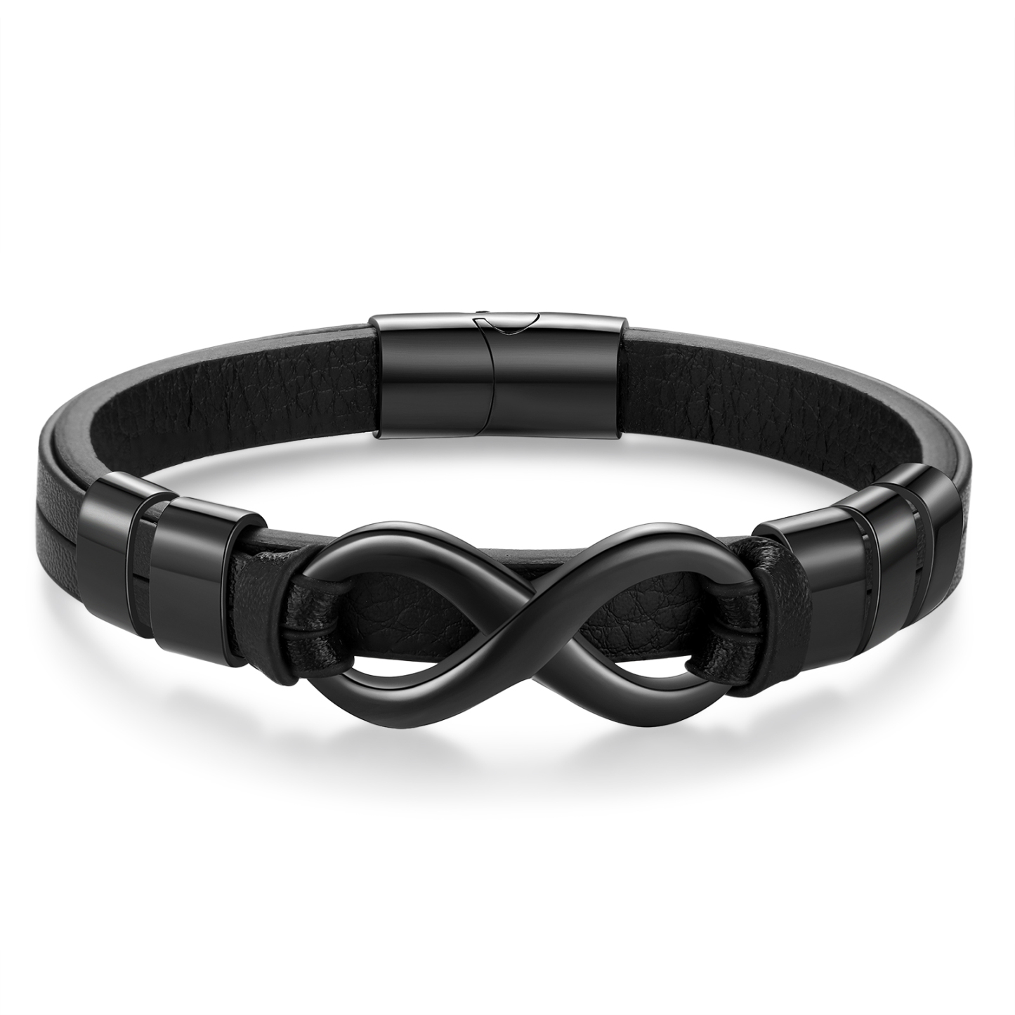 Personalised 5 Names&1 Text Leather Bracelet Custom for Him