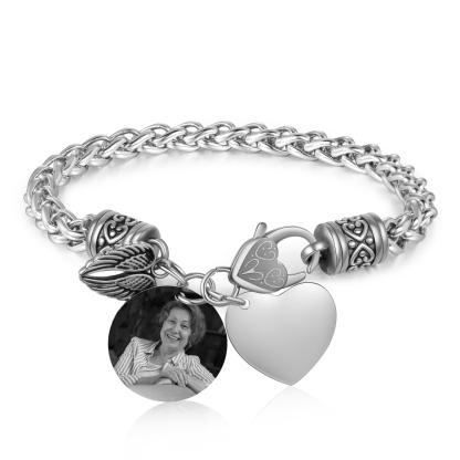 Personalised Memorial Bracelet, Custom Photo Mummy Of An Angel Remembrance Jewellery for Mum | Jessemade