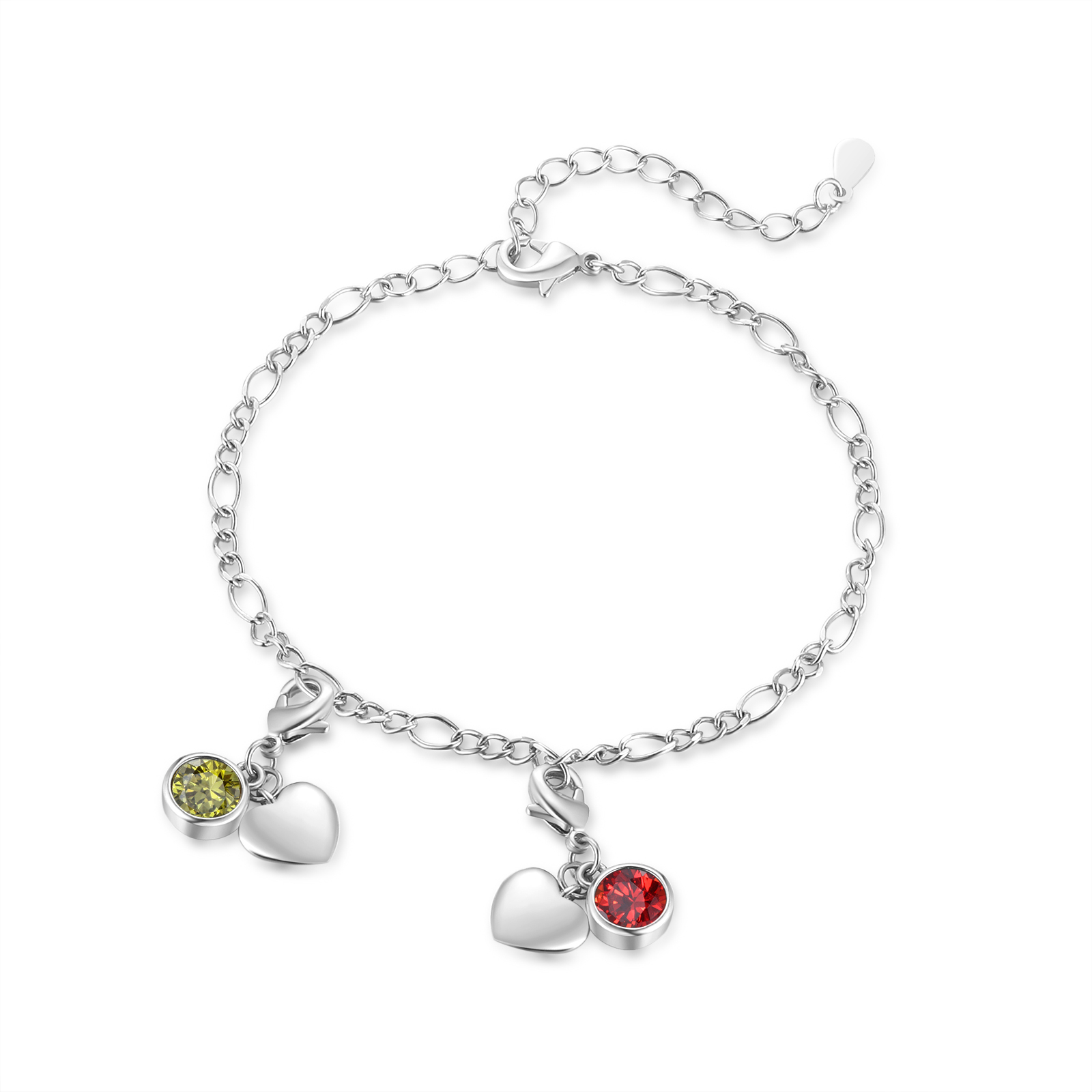 2 Names & 2 Birthstones - Personalised Birthstone Beautiful Bracelet Gift for Her