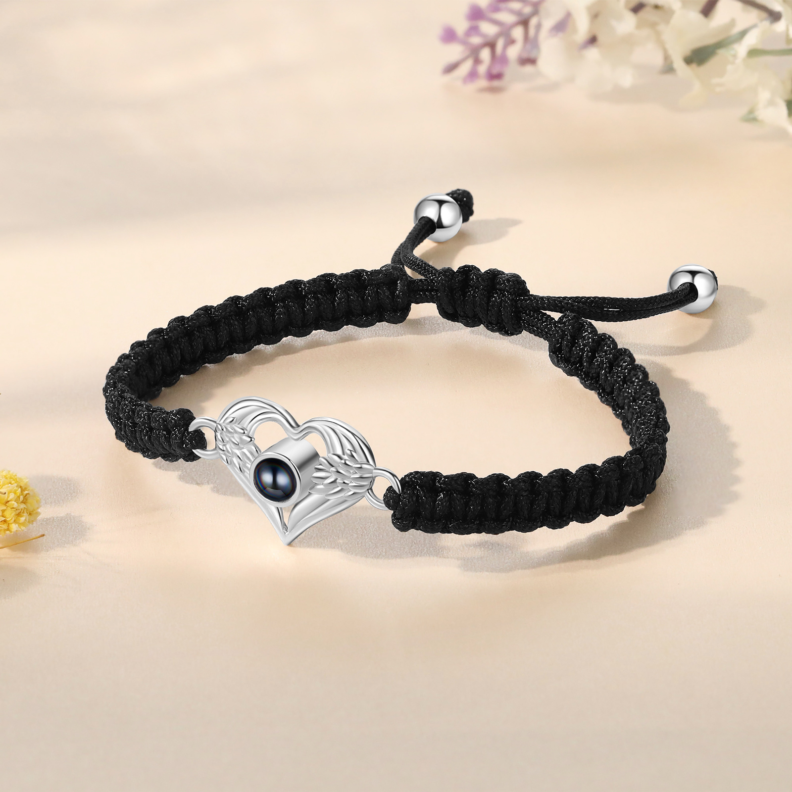 Personalised Photo Bracelet Customized Leather Adjustable Bracelet Gifts for Her Him