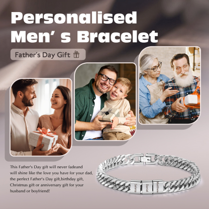 3 Names Personalised Men’s Bracelet – Bold, Durable, and Made Just for Him | Jessemade