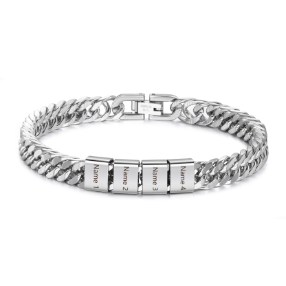4 Names Personalised Men’s Bracelet – Bold, Durable, and Made Just for Him | Jessemade