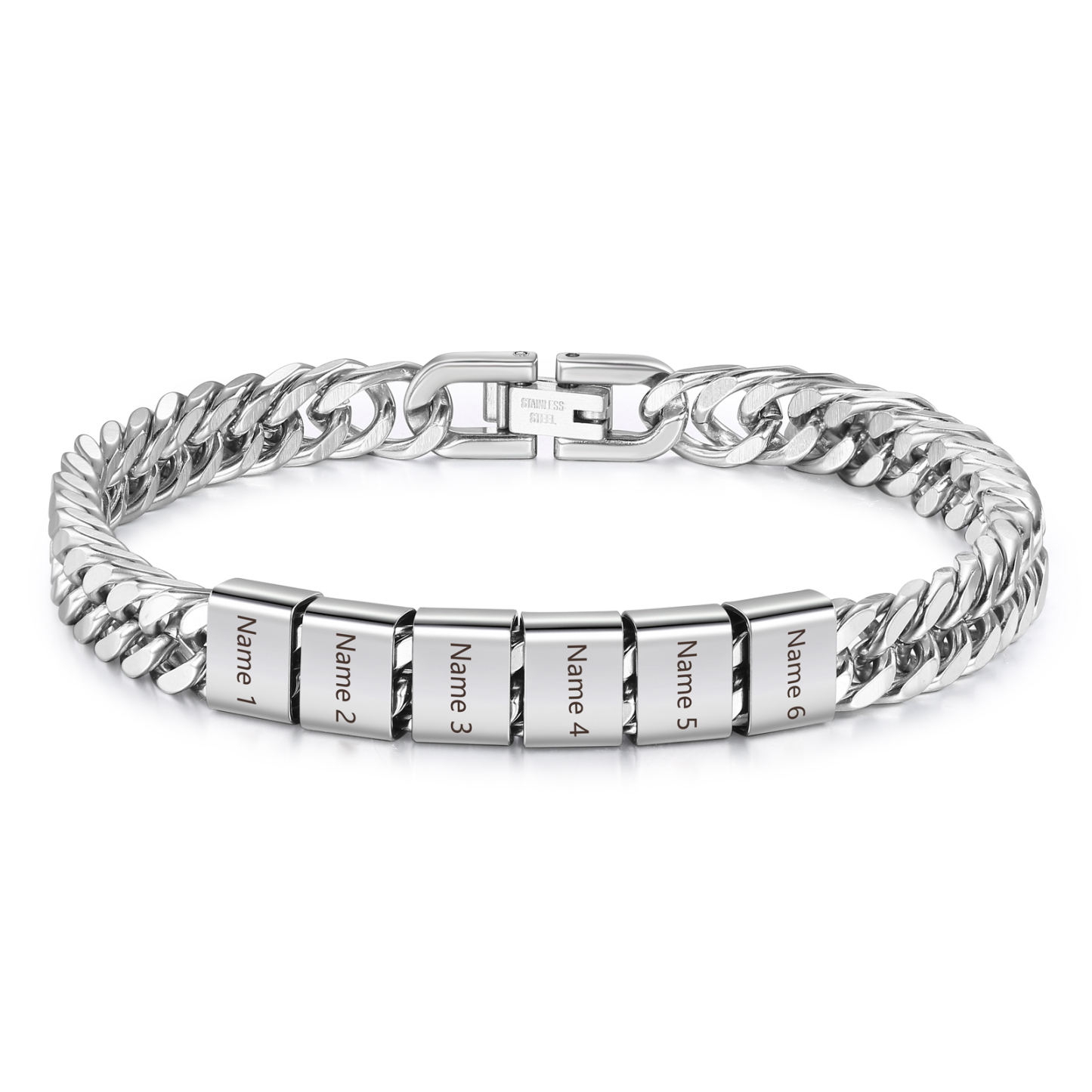 6 Names Personalised Men’s Bracelet – Bold, Durable, and Made Just for Him | Jessemade