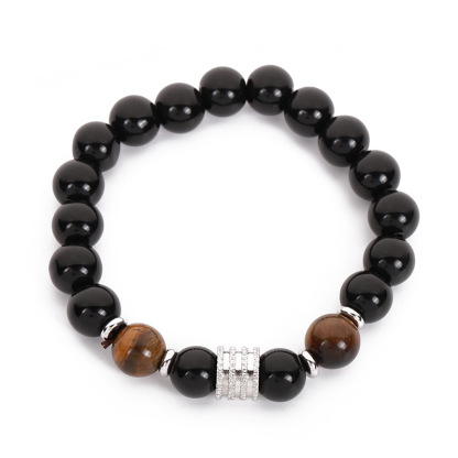 Black Beaded Bracelet with Accents – Bold & Refined Design For Men | Jessemade