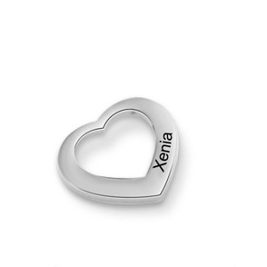 Engraved 1 Name Heart Charm for Bracelet