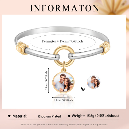 Personalised Men's Bracelet – Customised with 1 Photo, Elegant Pendant Design, Valentine’s Day Gift for Him | Jessemade