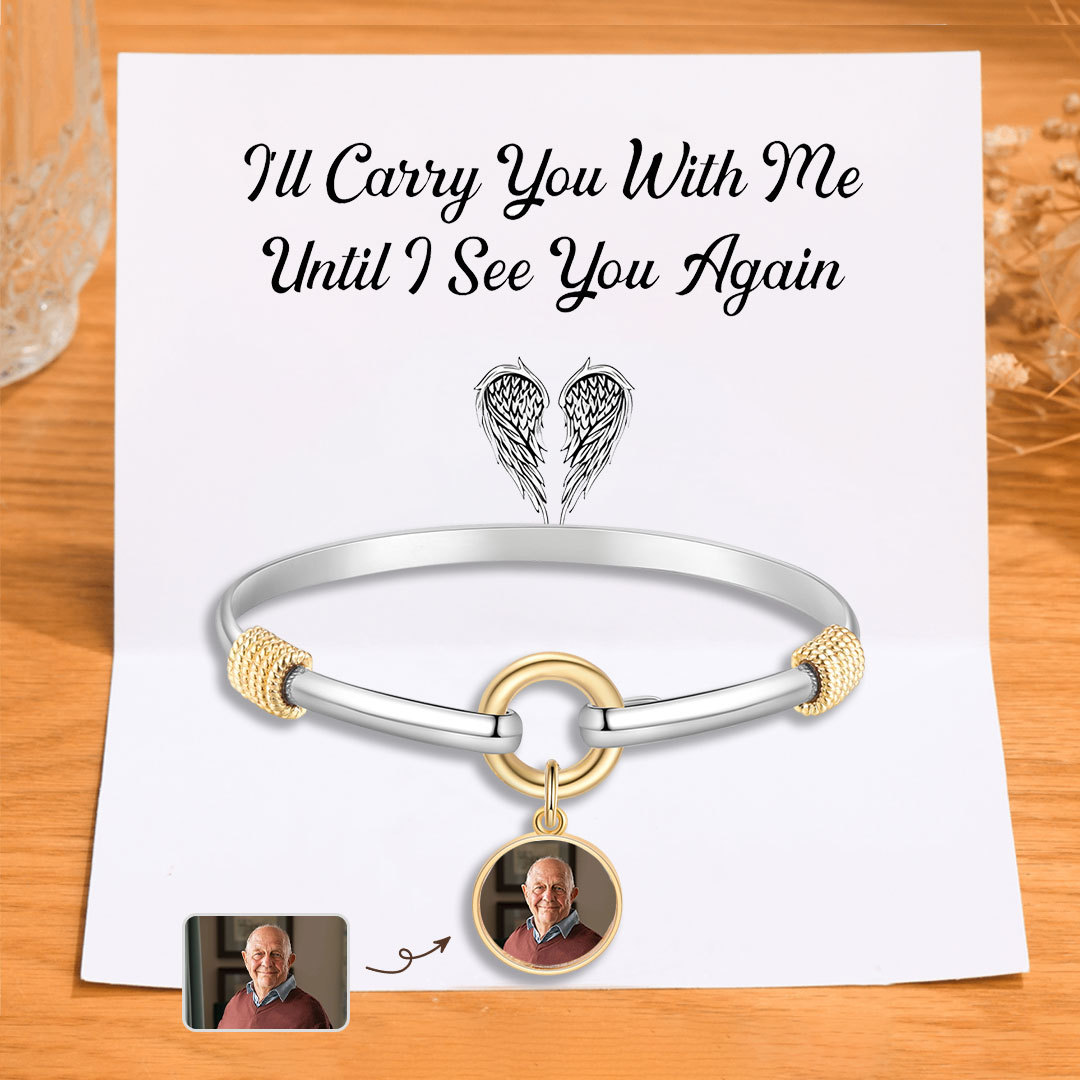 Personalised Men's Bracelet – Customised with 1 Photo, Elegant Pendant Design, Valentine’s Day Gift for Him | Jessemade