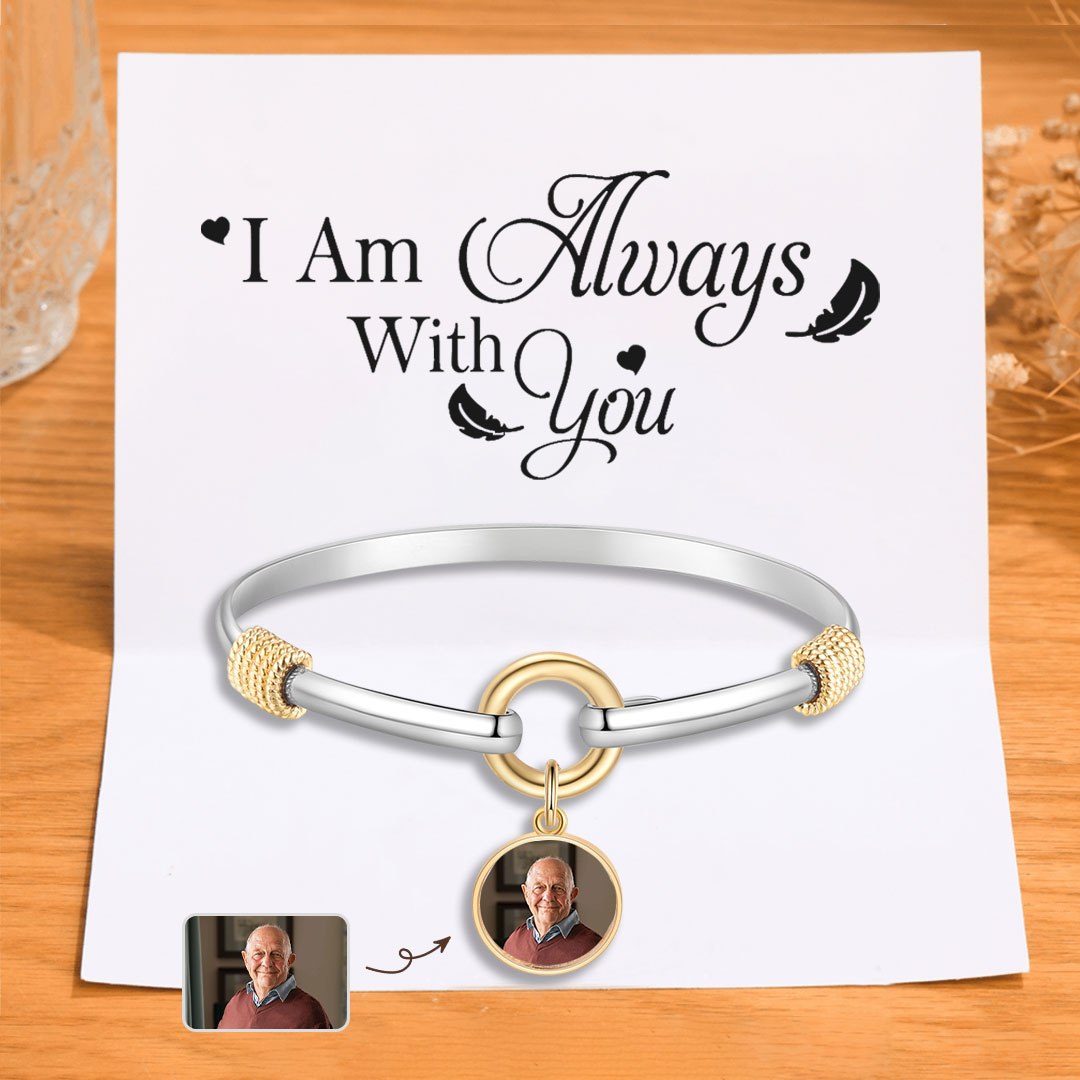 Personalised Men's Bracelet – Customised with 1 Photo, Elegant Pendant