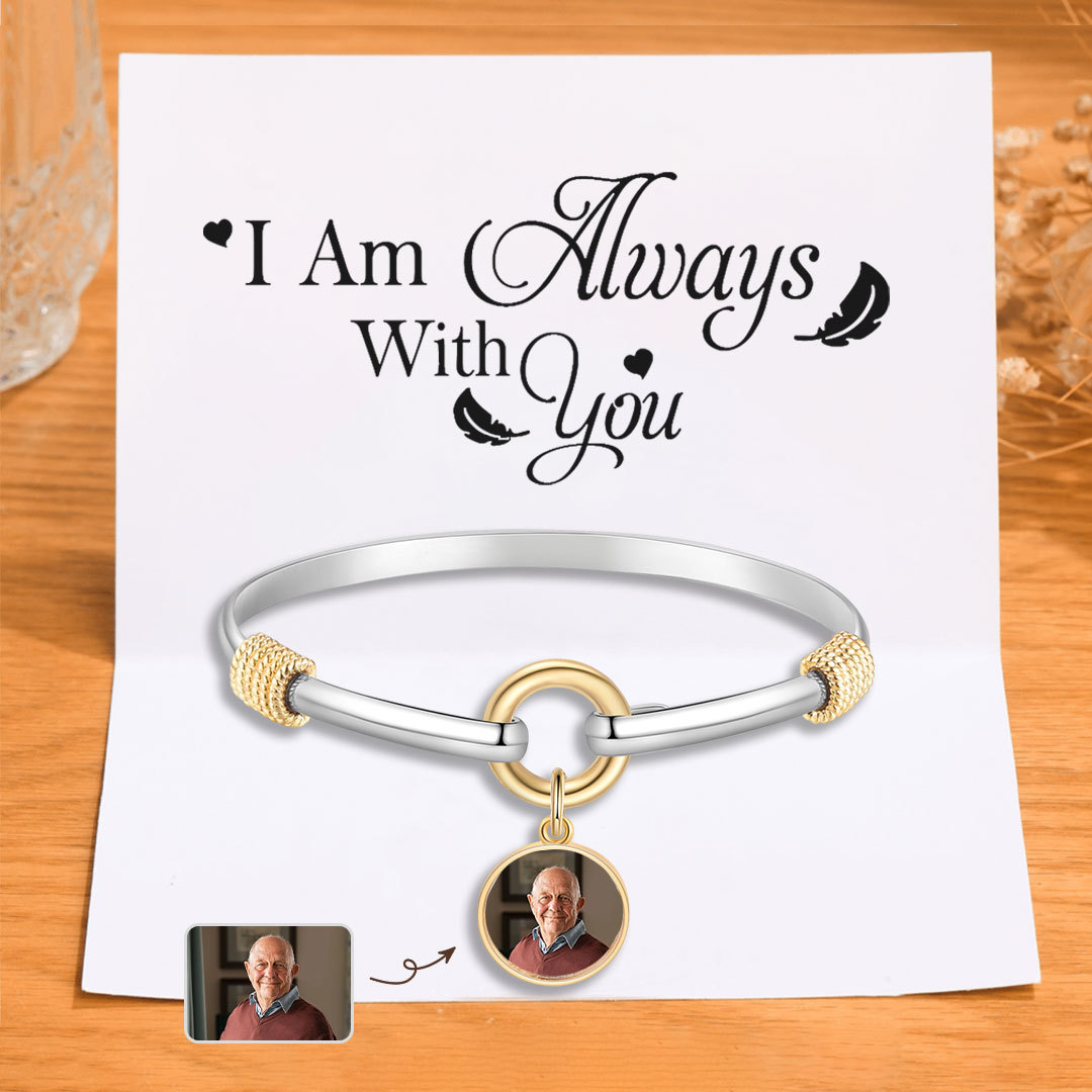 Personalised Men's Bracelet – Customised with 1 Photo, Elegant Pendant