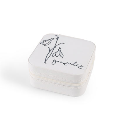 Square Jewelry Storage Box-Personalised 1 Name Customized Birthflower Storage Box In Various Colors