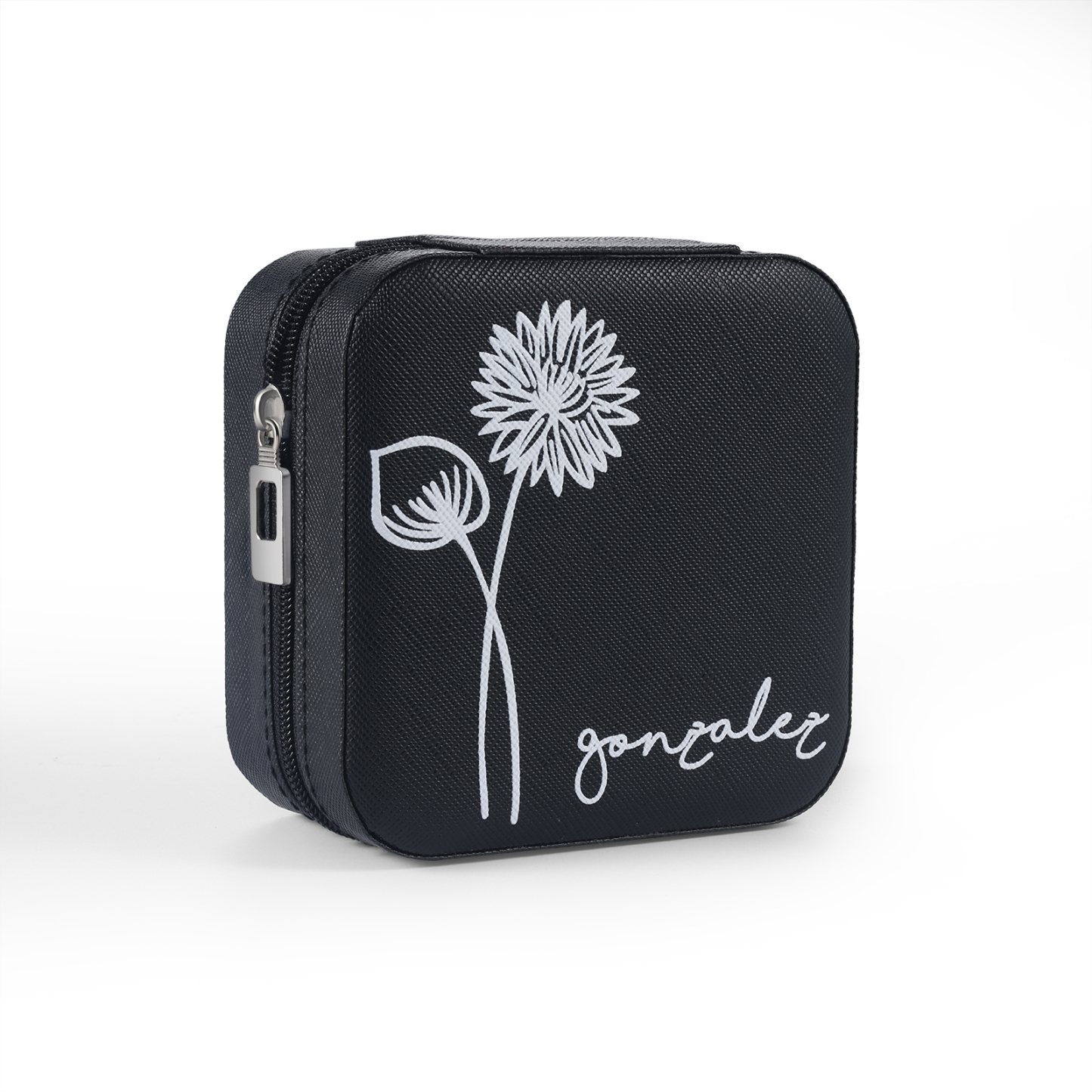 Square Jewelry Storage Box-Personalised 1 Name Customized Birthflower Storage Box In Various Colors