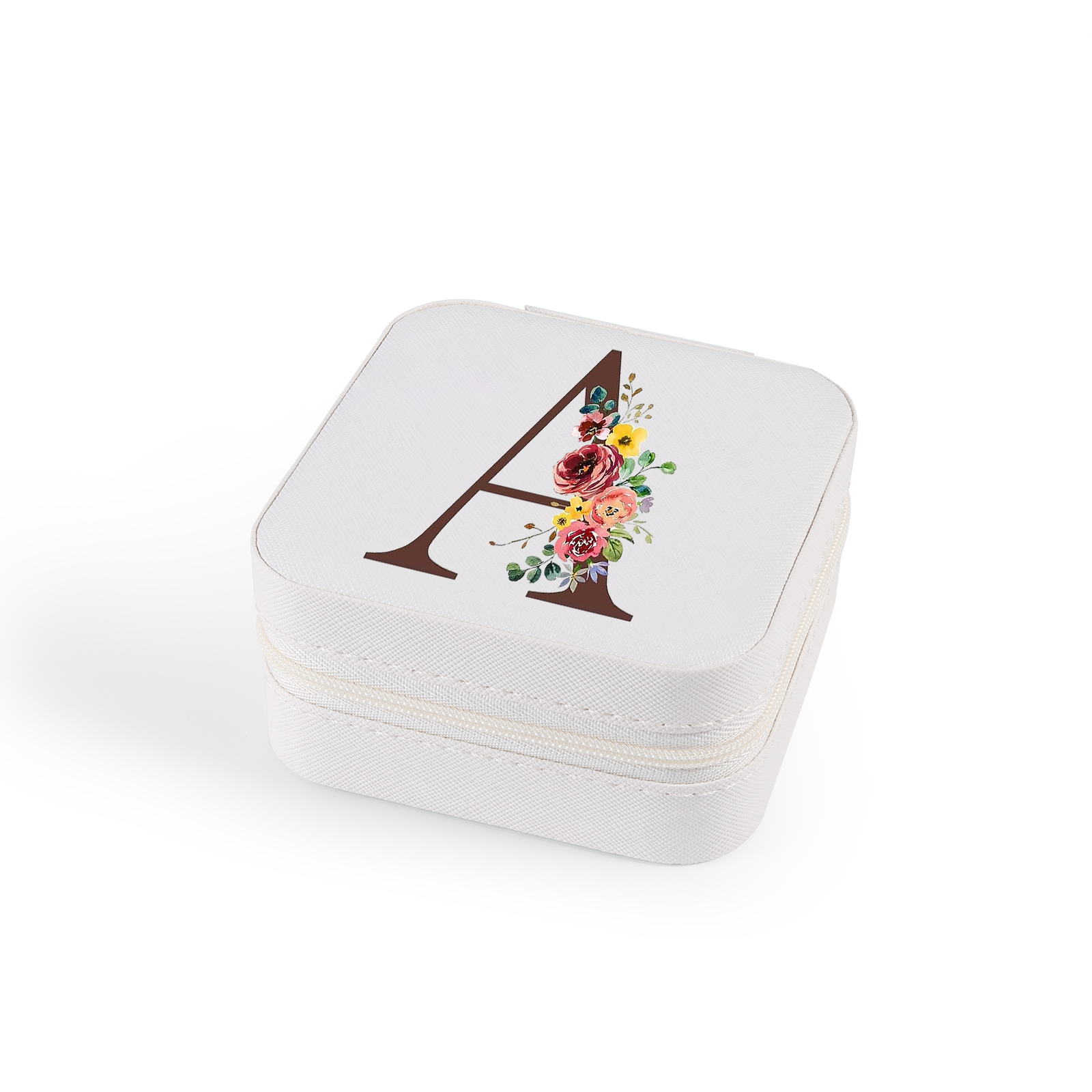 Square Jewelry Storage Box-Personalised 1 Name Customized Birthflower Storage Box In Various Colors