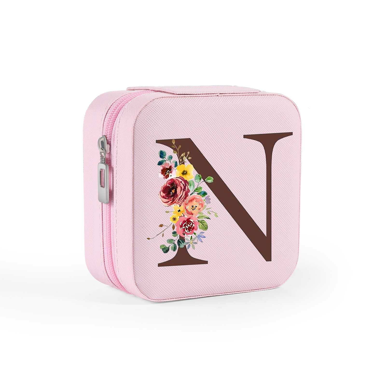 Square Jewelry Storage Box-Personalised 1 Name Customized Birthflower Storage Box In Various Colors