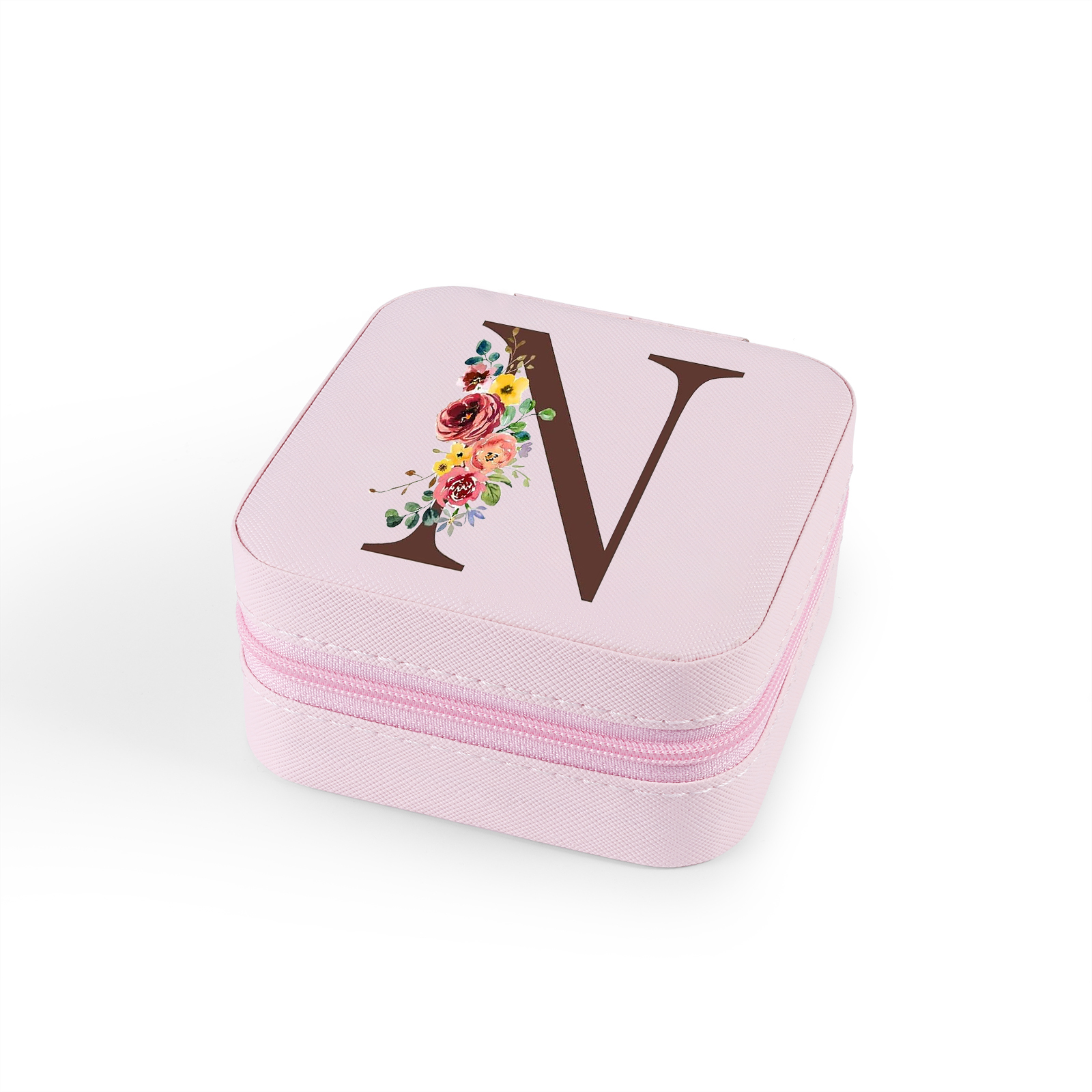 Square Jewelry Storage Box-Personalised 1 Name Customized Birthflower Storage Box In Various Colors