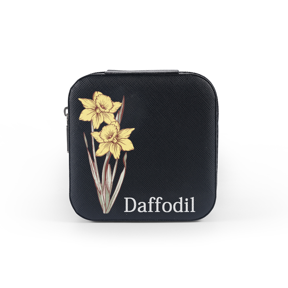 [Copy]Square Jewelry Storage Box-Personalised 1 Name Customized Birthflower Storage Box In Various Colors