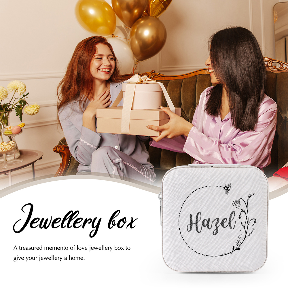 Square Jewelry Storage Box-Personalised 1 Name Customized Storage Box In Various Colors