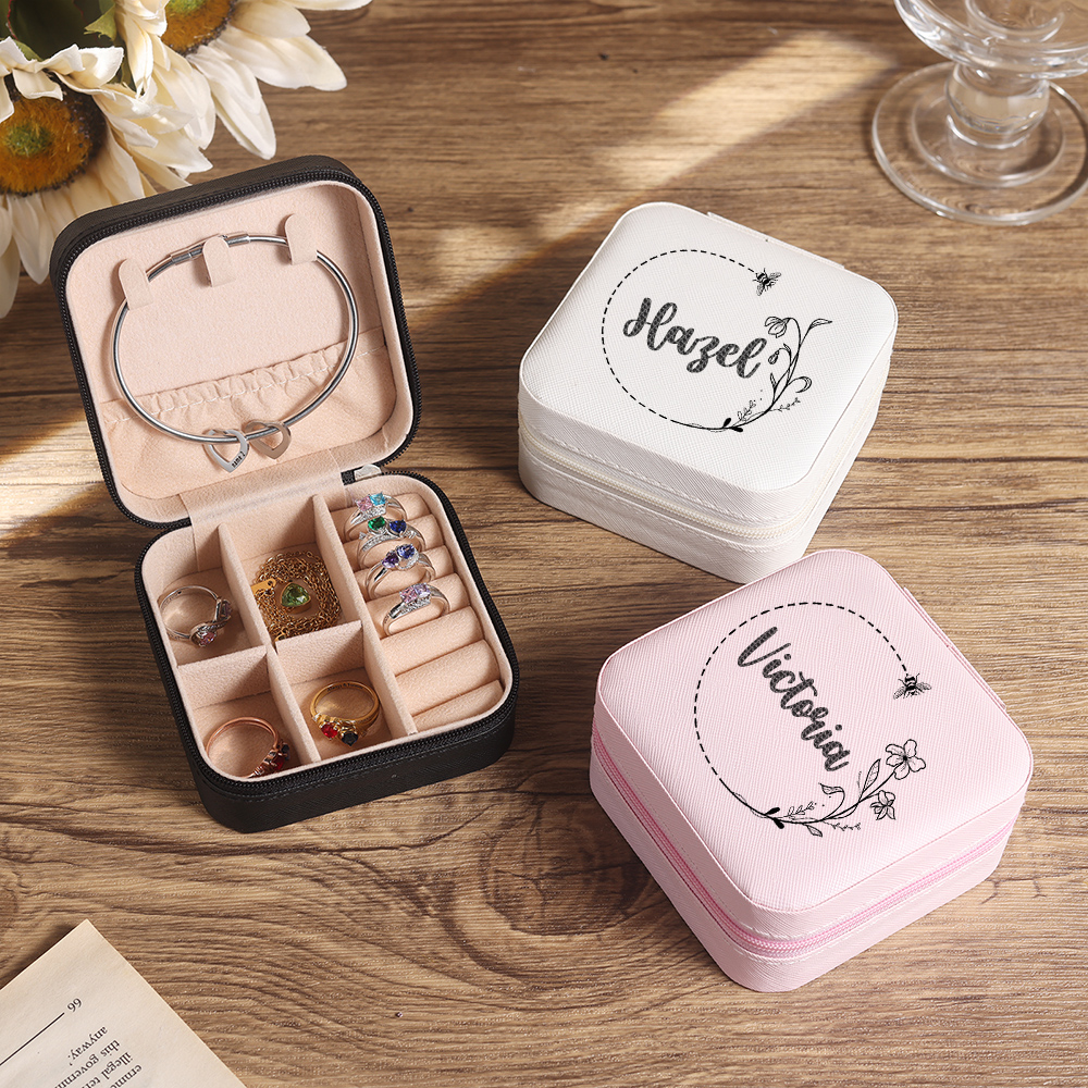 Square Jewelry Storage Box-Personalised 1 Name Customized Storage Box In Various Colors