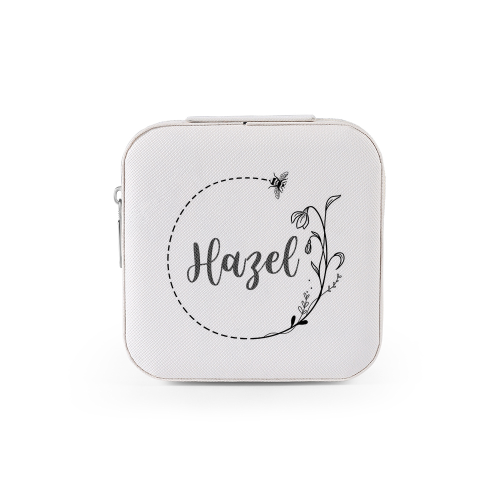 Square Jewelry Storage Box-Personalised 1 Name Customized Storage Box In Various Colors