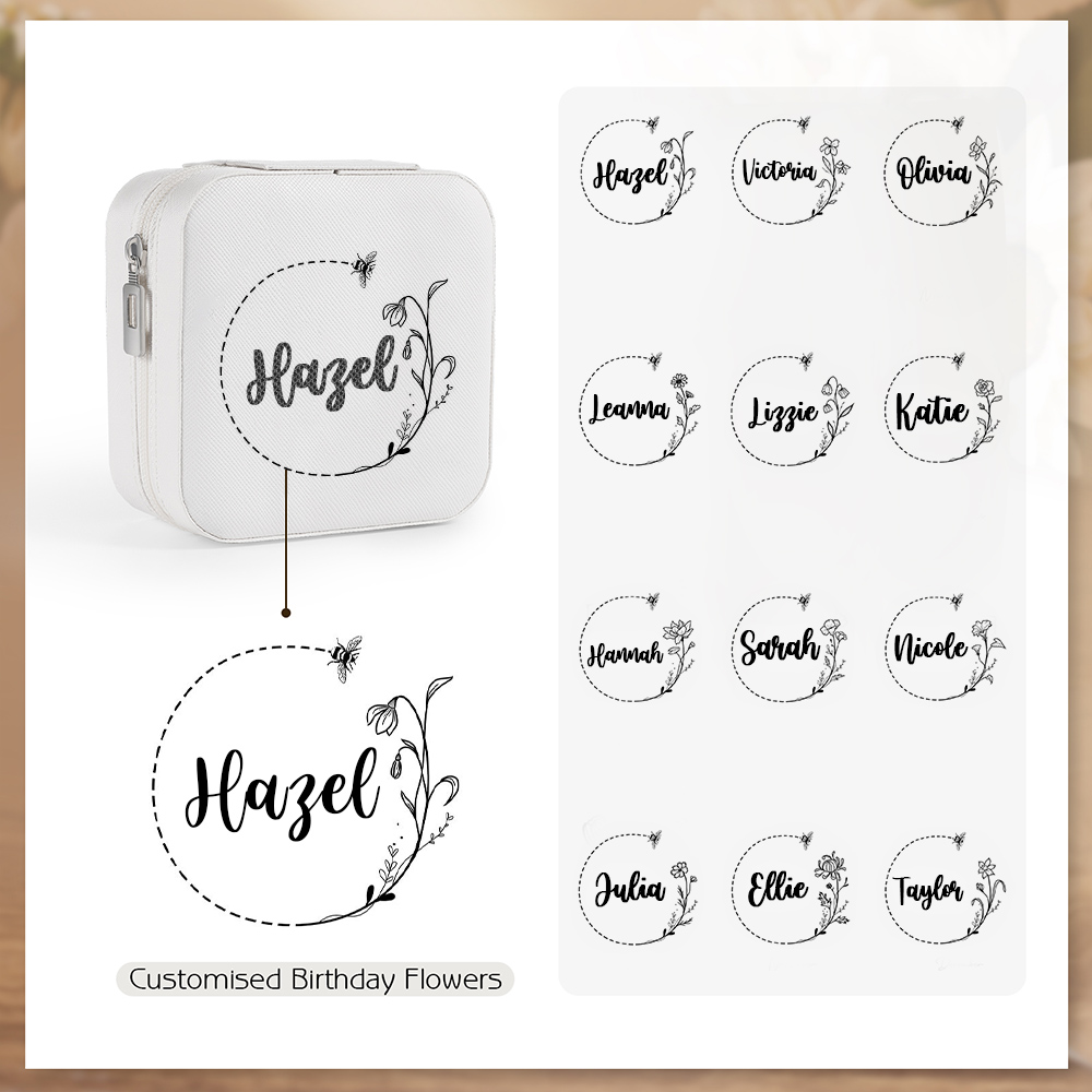 Square Jewelry Storage Box-Personalised 1 Name Customized Storage Box In Various Colors