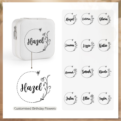 Square Jewelry Storage Box-Personalised 1 Name Customized Storage Box In Various Colors